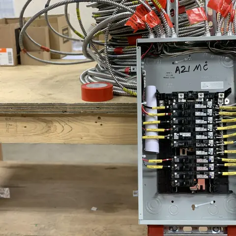New residential load centre mounted on a workbench
